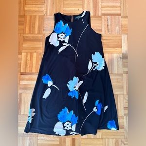 Lauren Ralph Lauren Black Floral A-Line Swing/shift dress